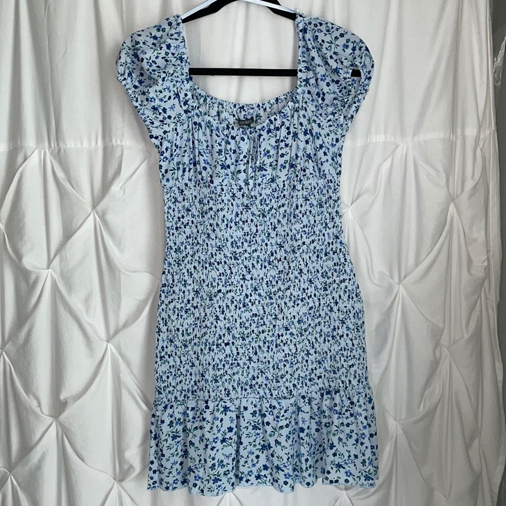 wild fable Light Blue Floral Mini Dress